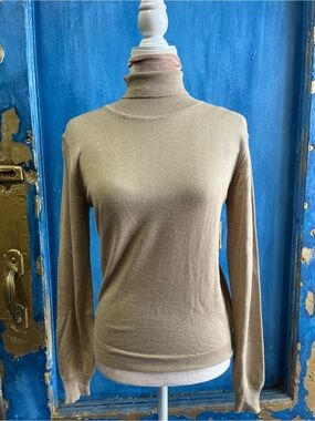 Alpha Massimo Rebecchi Tan Turtleneck Sweater